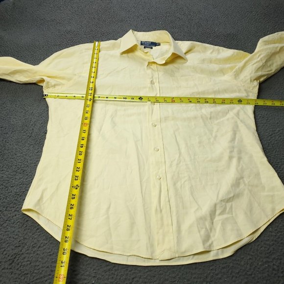 Polo Ralph Lauren Button Shirt Mens 16.5 32/33 Sleeve Yellow - Picture 6 of 6